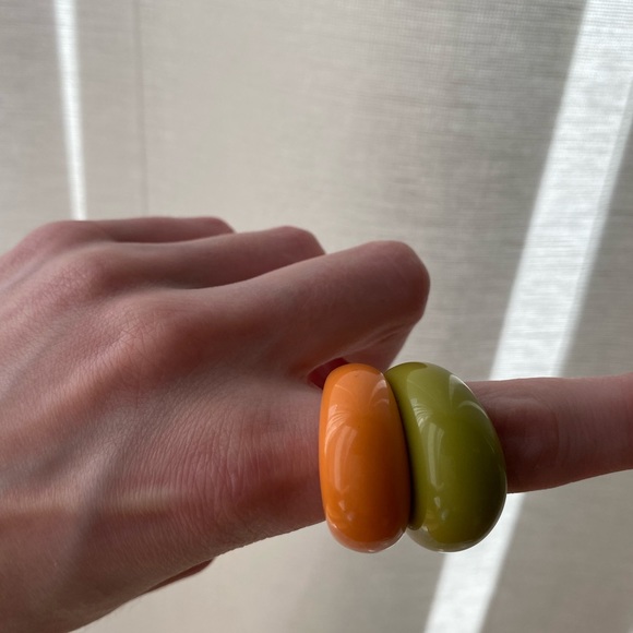 Urban Outfitters Orange Y2K Ring Set - Picture 4 of 4